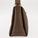 GUCCI Hand Bag Leather Vintage Gold Brown Auth 146612-4