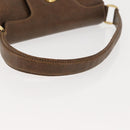 GUCCI Hand Bag Leather Vintage Gold Brown Auth 146612-7