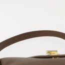GUCCI Hand Bag Leather Vintage Gold Brown Auth 146612-8