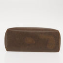 GUCCI Hand Bag Leather Vintage Gold Brown Auth 146612-5