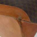 CELINE Macadam Canvas Tote Bag PVC Leather Brown Gold Auth 146613-14