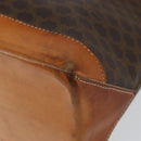 CELINE Macadam Canvas Tote Bag PVC Leather Brown Gold Auth 146613-16