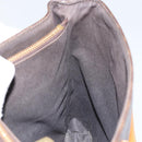 CELINE Macadam Canvas Tote Bag PVC Leather Brown Gold Auth 146613-19