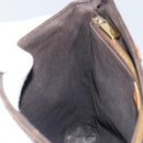 CELINE Macadam Canvas Tote Bag PVC Leather Brown Gold Auth 146613-20