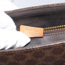 CELINE Macadam Canvas Tote Bag PVC Leather Brown Gold Auth 146613-12