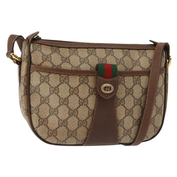 GUCCI GG Supreme Web Sherry Line Bag PVC Beige Gold 89 02 032 Auth 146615