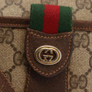 GUCCI GG Supreme Web Sherry Line Bag PVC Beige Gold 89 02 032 Auth 146615-18