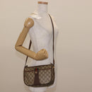 GUCCI GG Supreme Web Sherry Line Bag PVC Beige Gold 89 02 032 Auth 146615-23