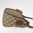 GUCCI GG Supreme Web Sherry Line Bag PVC Beige Gold 89 02 032 Auth 146615-3
