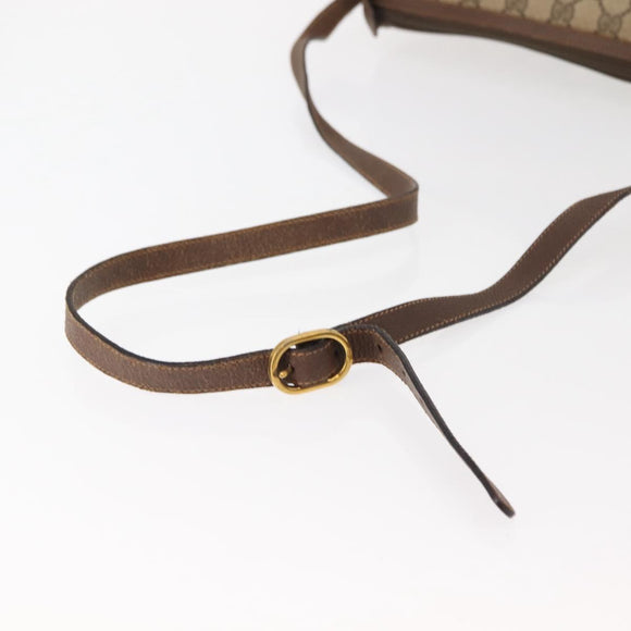 GUCCI GG Supreme Web Sherry Line Bag PVC Beige Gold 89 02 032 Auth 146615