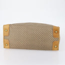 GUCCI Micro GG Supreme Hand Bag PVC Leather Vintage Beige Gold Auth 146616-6
