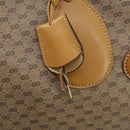 GUCCI Micro GG Supreme Hand Bag PVC Leather Vintage Beige Gold Auth 146616-10