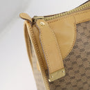 GUCCI Micro GG Supreme Hand Bag PVC Leather Vintage Beige Gold Auth 146616-19