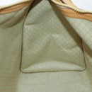 GUCCI Micro GG Supreme Hand Bag PVC Leather Vintage Beige Gold Auth 146616-20