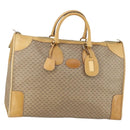 GUCCI Micro GG Supreme Hand Bag PVC Leather Vintage Beige Gold Auth 146616-1