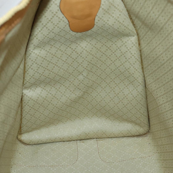 GUCCI Micro GG Supreme Hand Bag PVC Leather Vintage Beige Gold Auth 146616