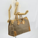 GUCCI Micro GG Supreme Hand Bag PVC Leather Vintage Beige Gold Auth 146616-22
