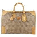 GUCCI Micro GG Supreme Hand Bag PVC Leather Vintage Beige Gold Auth 146616-13