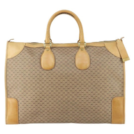 GUCCI Micro GG Supreme Hand Bag PVC Leather Vintage Beige Gold Auth 146616 - 0