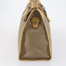 GUCCI Micro GG Supreme Hand Bag PVC Leather Vintage Beige Gold Auth 146616-4