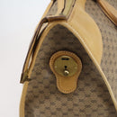 GUCCI Micro GG Supreme Hand Bag PVC Leather Vintage Beige Gold Auth 146616-5