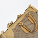 GUCCI Micro GG Supreme Hand Bag PVC Leather Vintage Beige Gold Auth 146616-7