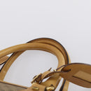 GUCCI Micro GG Supreme Hand Bag PVC Leather Vintage Beige Gold Auth 146616-14