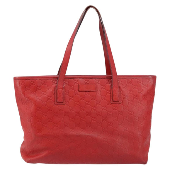 GUCCI GG Canvas Guccissima Tote Bag Leather Gold Red 211137 Auth 146617