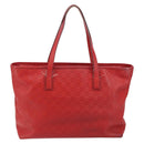 GUCCI GG Canvas Guccissima Tote Bag Leather Gold Red 211137 Auth 146617-2