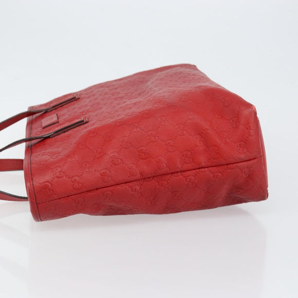 GUCCI GG Canvas Guccissima Tote Bag Leather Gold Red 211137 Auth 146617