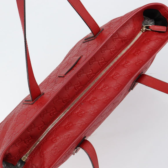 GUCCI GG Canvas Guccissima Tote Bag Leather Gold Red 211137 Auth 146617