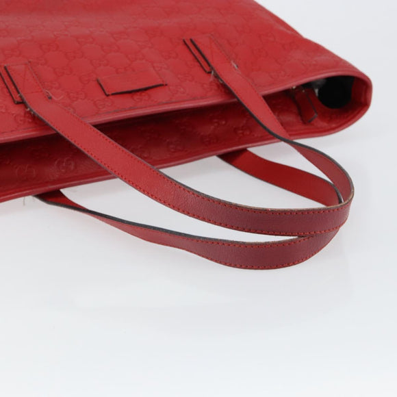 GUCCI GG Canvas Guccissima Tote Bag Leather Gold Red 211137 Auth 146617