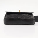 CHANEL Waist pouch Matelasse Waist bag Leather Black Gold CC Auth 146618-5