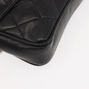 CHANEL Waist pouch Matelasse Waist bag Leather Black Gold CC Auth 146618-9