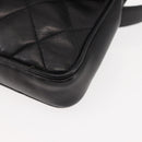 CHANEL Waist pouch Matelasse Waist bag Leather Black Gold CC Auth 146618-15