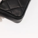 CHANEL Waist pouch Matelasse Waist bag Leather Black Gold CC Auth 146618-16