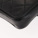 CHANEL Waist pouch Matelasse Waist bag Leather Black Gold CC Auth 146618-17