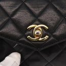 CHANEL Waist pouch Matelasse Waist bag Leather Black Gold CC Auth 146618-18