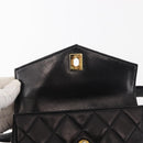 CHANEL Waist pouch Matelasse Waist bag Leather Black Gold CC Auth 146618-10