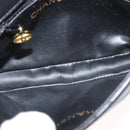 CHANEL Waist pouch Matelasse Waist bag Leather Black Gold CC Auth 146618-11