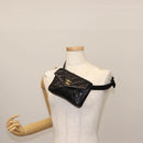 CHANEL Waist pouch Matelasse Waist bag Leather Black Gold CC Auth 146618-23