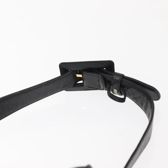 CHANEL Waist pouch Matelasse Waist bag Leather Black Gold CC Auth 146618