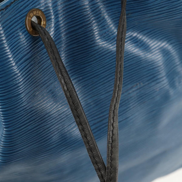 LOUIS VUITTON Epi Petit Noe Shoulder Bag Bicolor Black Blue M44152 Auth 146621