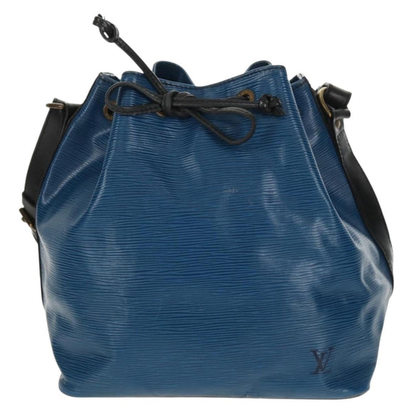 LOUIS VUITTON Epi Petit Noe Shoulder Bag Bicolor Black Blue M44152 Auth 146621