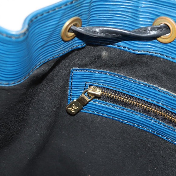 LOUIS VUITTON Epi Petit Noe Shoulder Bag Bicolor Black Blue M44152 Auth 146621