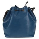 LOUIS VUITTON Epi Petit Noe Shoulder Bag Bicolor Black Blue M44152 Auth 146621-2