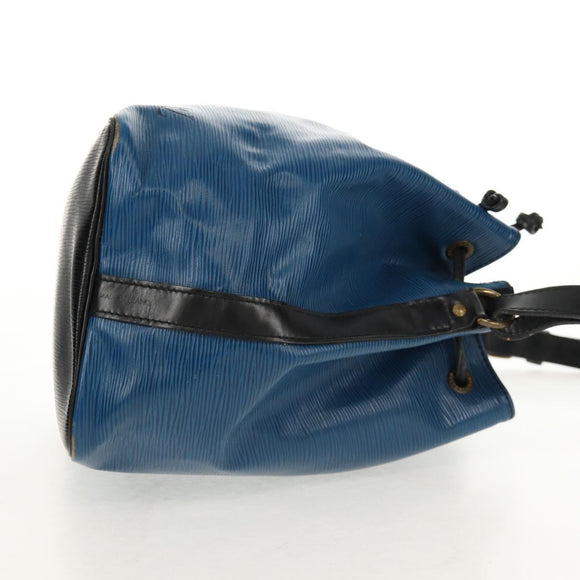 LOUIS VUITTON Epi Petit Noe Shoulder Bag Bicolor Black Blue M44152 Auth 146621