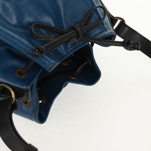 LOUIS VUITTON Epi Petit Noe Shoulder Bag Bicolor Black Blue M44152 Auth 146621