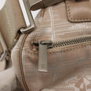 CHANEL New Travel Line Shoulder Bag Nylon Beige CC Auth 146622-17