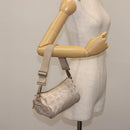 CHANEL New Travel Line Shoulder Bag Nylon Beige CC Auth 146622-21